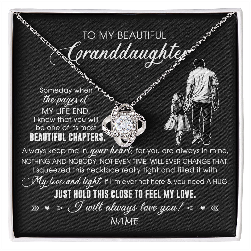 Personalized To My Beautiful Granddaughter Necklace From Grandpa Always Love You Granddaughter Birthday Graduation Christmas Customized Gift Box Message Card