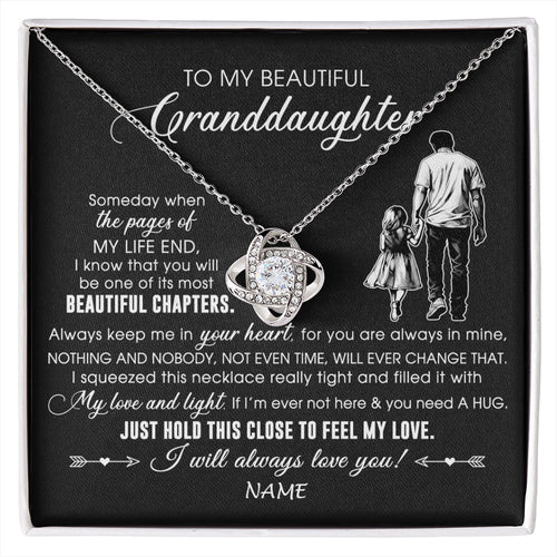 Personalized To My Beautiful Granddaughter Necklace From Grandpa Always Love You Granddaughter Birthday Graduation Christmas Customized Gift Box Message Card