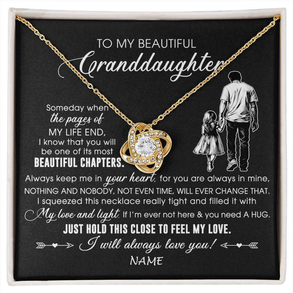 Personalized To My Beautiful Granddaughter Necklace From Grandpa Always Love You Granddaughter Birthday Graduation Christmas Customized Gift Box Message Card