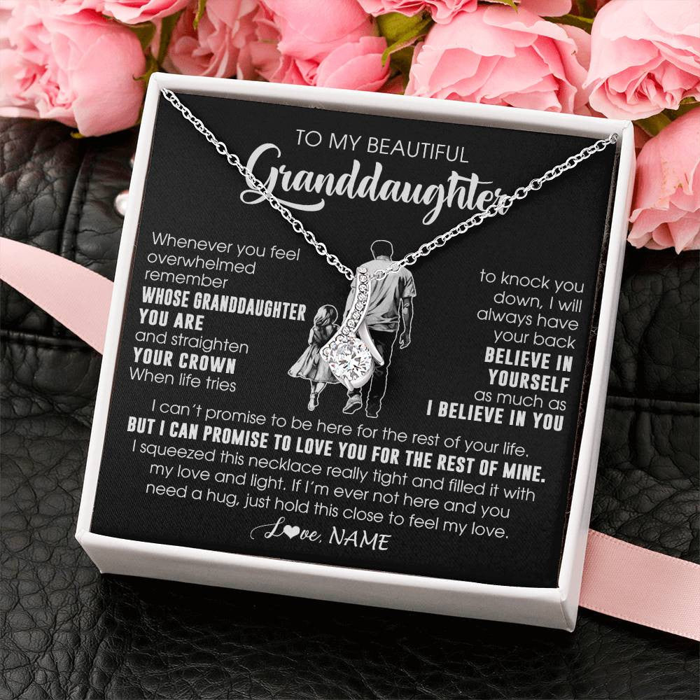 Personalized To My Beautiful Granddaughter Necklace From Grandpa Believe In Yourself Granddaughter Birthday Gifts Jewelry Christmas Customized Message Card