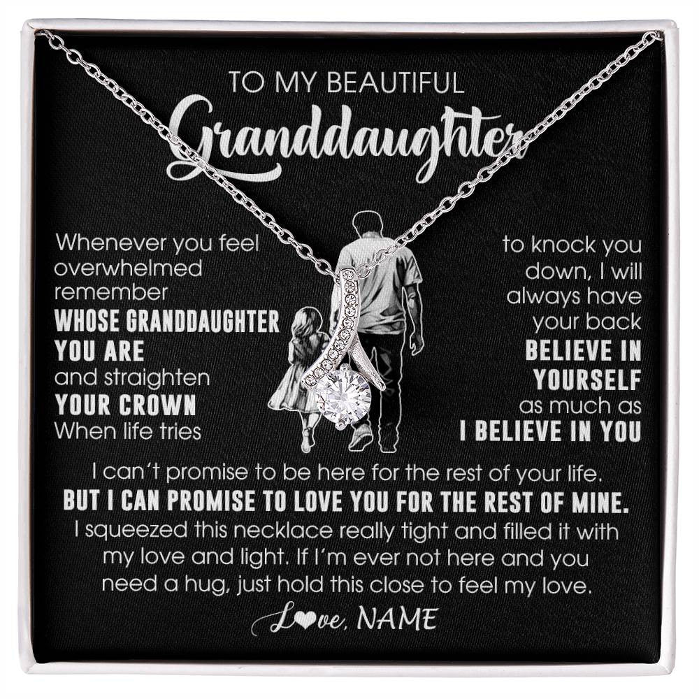 Personalized To My Beautiful Granddaughter Necklace From Grandpa Believe In Yourself Granddaughter Birthday Gifts Jewelry Christmas Customized Message Card