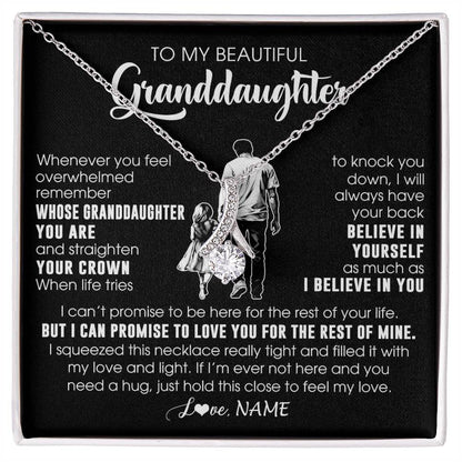 Personalized To My Beautiful Granddaughter Necklace From Grandpa Believe In Yourself Granddaughter Birthday Gifts Jewelry Christmas Customized Message Card