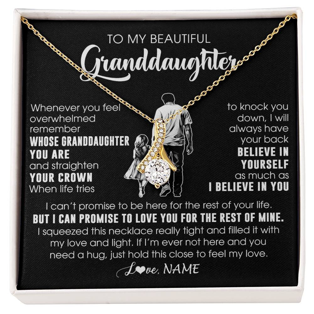 Personalized To My Beautiful Granddaughter Necklace From Grandpa Believe In Yourself Granddaughter Birthday Gifts Jewelry Christmas Customized Message Card