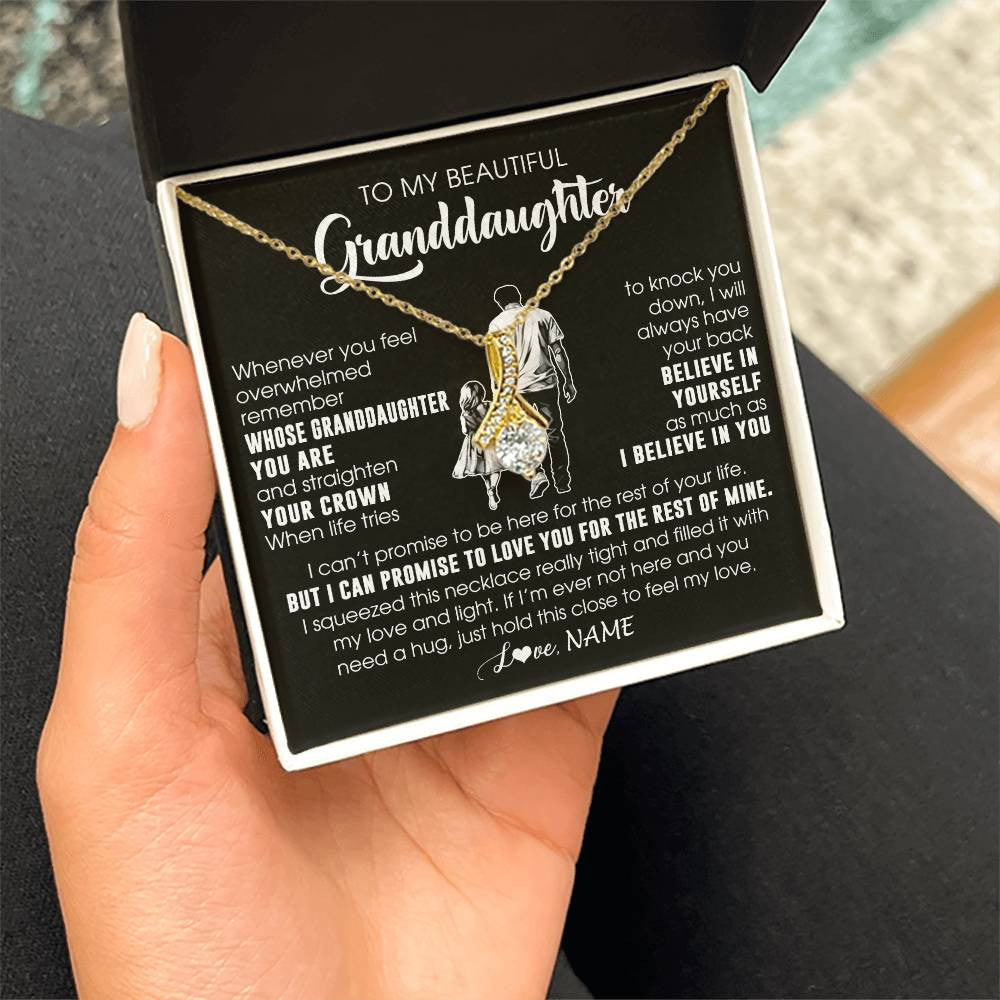 Personalized To My Beautiful Granddaughter Necklace From Grandpa Believe In Yourself Granddaughter Birthday Gifts Jewelry Christmas Customized Message Card