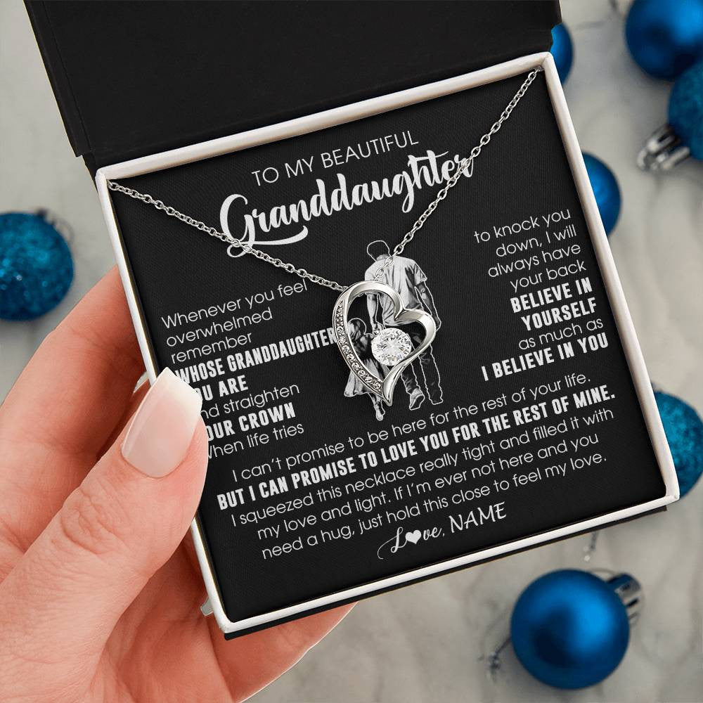 Personalized To My Beautiful Granddaughter Necklace From Grandpa Believe In Yourself Granddaughter Birthday Gifts Jewelry Christmas Customized Message Card