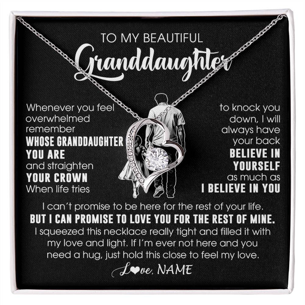 Personalized To My Beautiful Granddaughter Necklace From Grandpa Believe In Yourself Granddaughter Birthday Gifts Jewelry Christmas Customized Message Card