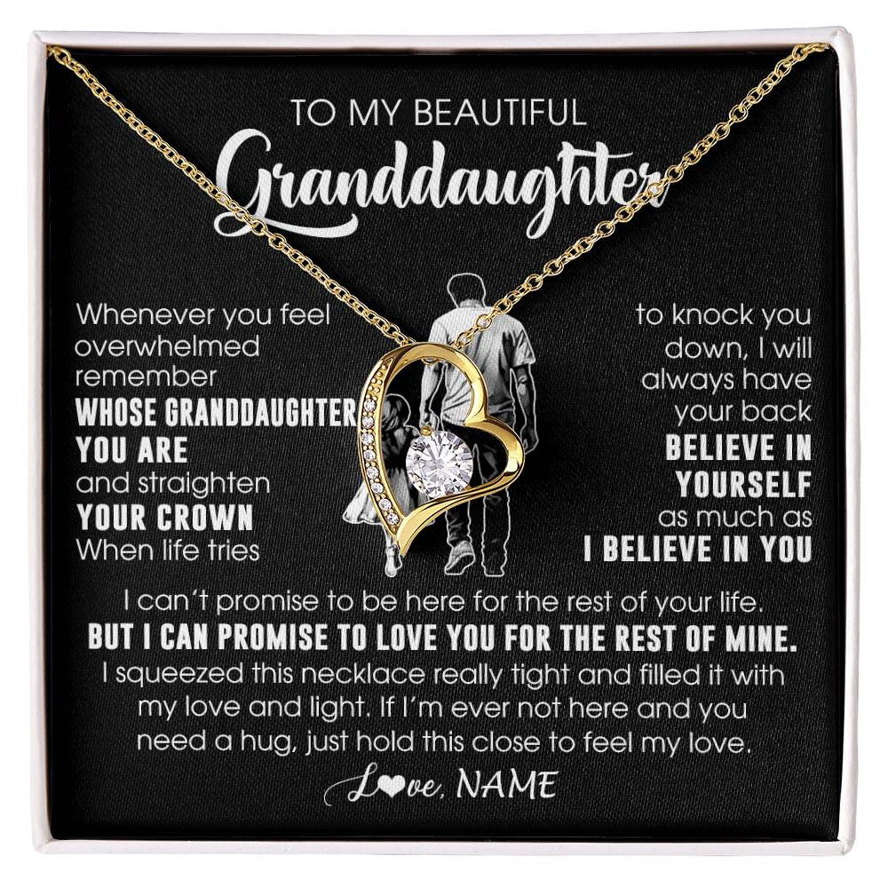 Personalized To My Beautiful Granddaughter Necklace From Grandpa Believe In Yourself Granddaughter Birthday Gifts Jewelry Christmas Customized Message Card