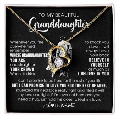 Personalized To My Beautiful Granddaughter Necklace From Grandpa Believe In Yourself Granddaughter Birthday Gifts Jewelry Christmas Customized Message Card