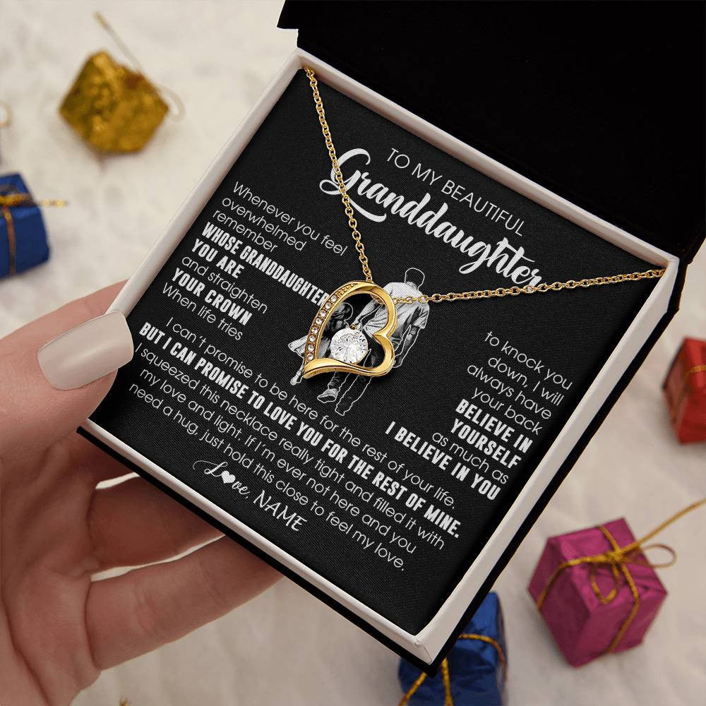 Personalized To My Beautiful Granddaughter Necklace From Grandpa Believe In Yourself Granddaughter Birthday Gifts Jewelry Christmas Customized Message Card