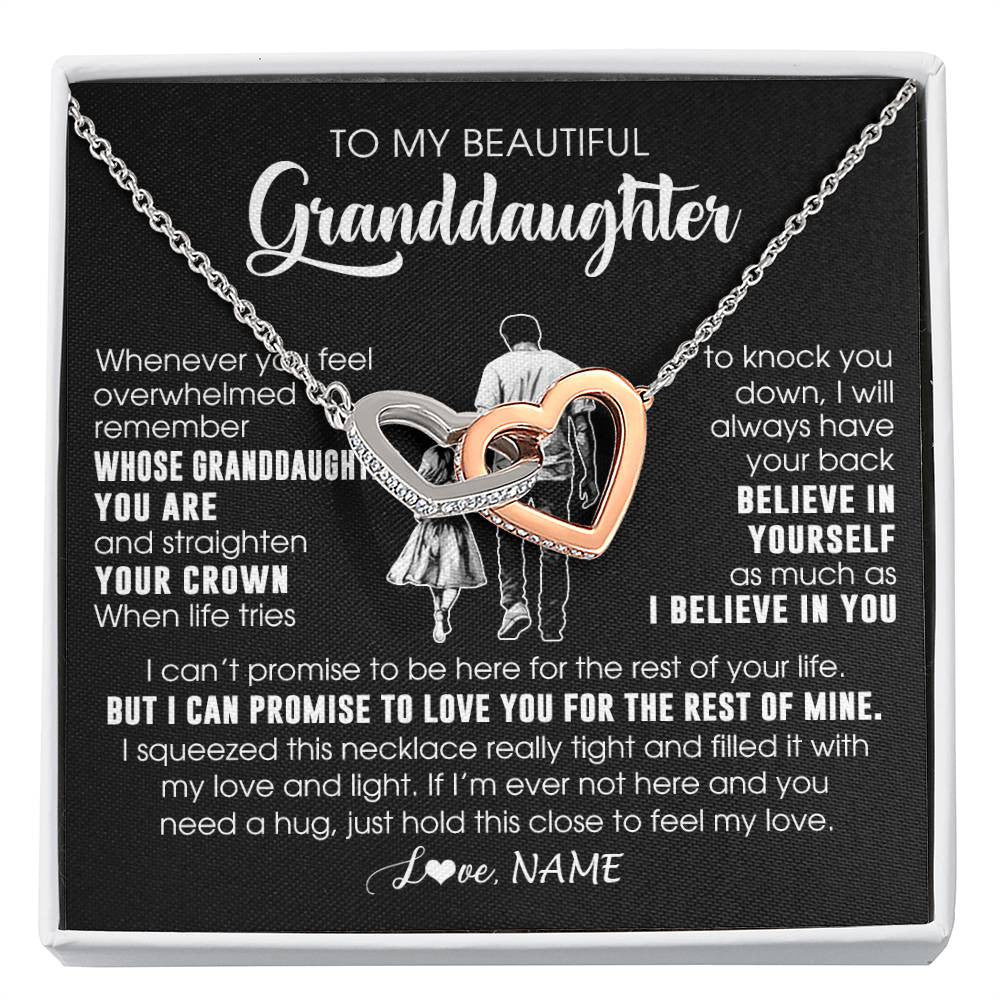 Personalized To My Beautiful Granddaughter Necklace From Grandpa Believe In Yourself Granddaughter Birthday Gifts Jewelry Christmas Customized Message Card