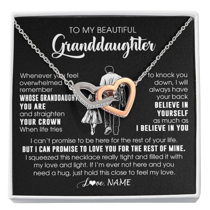 Personalized To My Beautiful Granddaughter Necklace From Grandpa Believe In Yourself Granddaughter Birthday Gifts Jewelry Christmas Customized Message Card