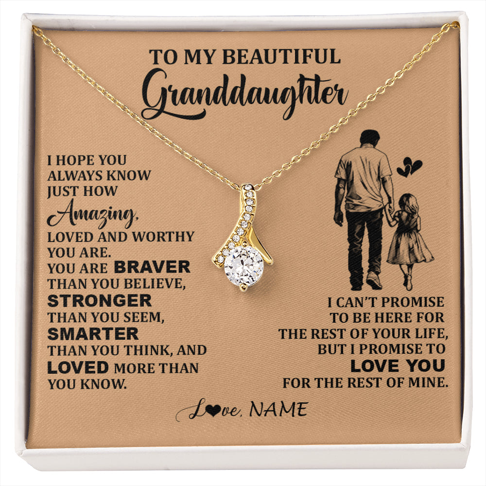 Personalized To My Beautiful Granddaughter Necklace From Grandpa Promise To Love You Granddaughter Birthday Jewelry Christmas Customized Gift Box Message Card