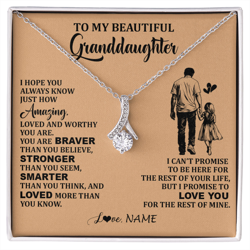 Personalized To My Beautiful Granddaughter Necklace From Grandpa Promise To Love You Granddaughter Birthday Jewelry Christmas Customized Gift Box Message Card