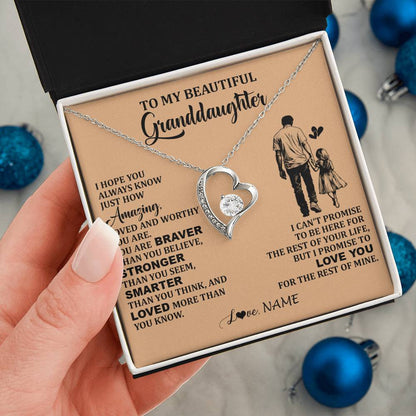 Personalized To My Beautiful Granddaughter Necklace From Grandpa Promise To Love You Granddaughter Birthday Jewelry Christmas Customized Gift Box Message Card