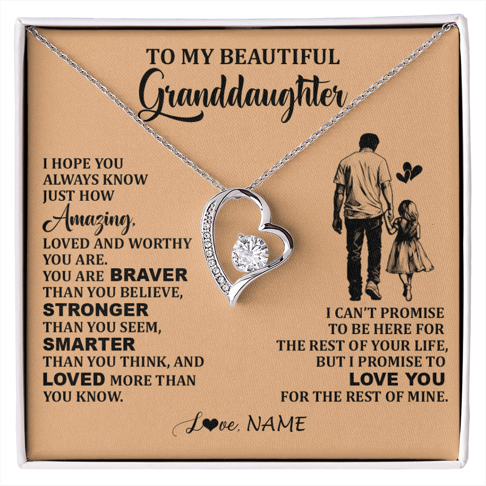 Personalized To My Beautiful Granddaughter Necklace From Grandpa Promise To Love You Granddaughter Birthday Jewelry Christmas Customized Gift Box Message Card
