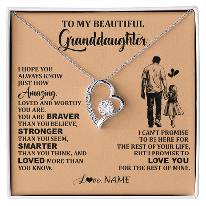Personalized To My Beautiful Granddaughter Necklace From Grandpa Promise To Love You Granddaughter Birthday Jewelry Christmas Customized Gift Box Message Card
