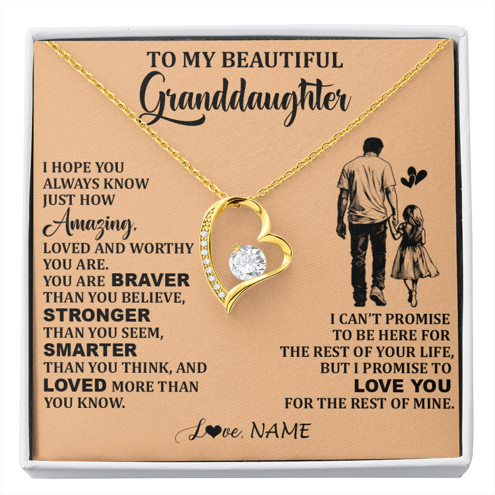 Personalized To My Beautiful Granddaughter Necklace From Grandpa Promise To Love You Granddaughter Birthday Jewelry Christmas Customized Gift Box Message Card