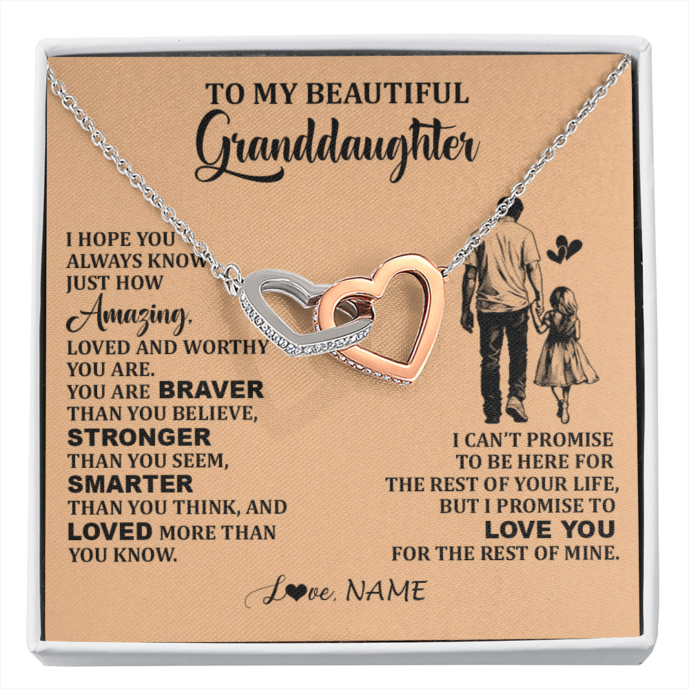 Personalized To My Beautiful Granddaughter Necklace From Grandpa Promise To Love You Granddaughter Birthday Jewelry Christmas Customized Gift Box Message Card