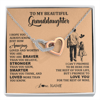Personalized To My Beautiful Granddaughter Necklace From Grandpa Promise To Love You Granddaughter Birthday Jewelry Christmas Customized Gift Box Message Card