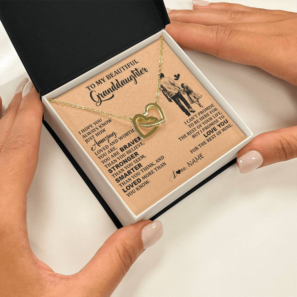 Personalized To My Beautiful Granddaughter Necklace From Grandpa Promise To Love You Granddaughter Birthday Jewelry Christmas Customized Gift Box Message Card