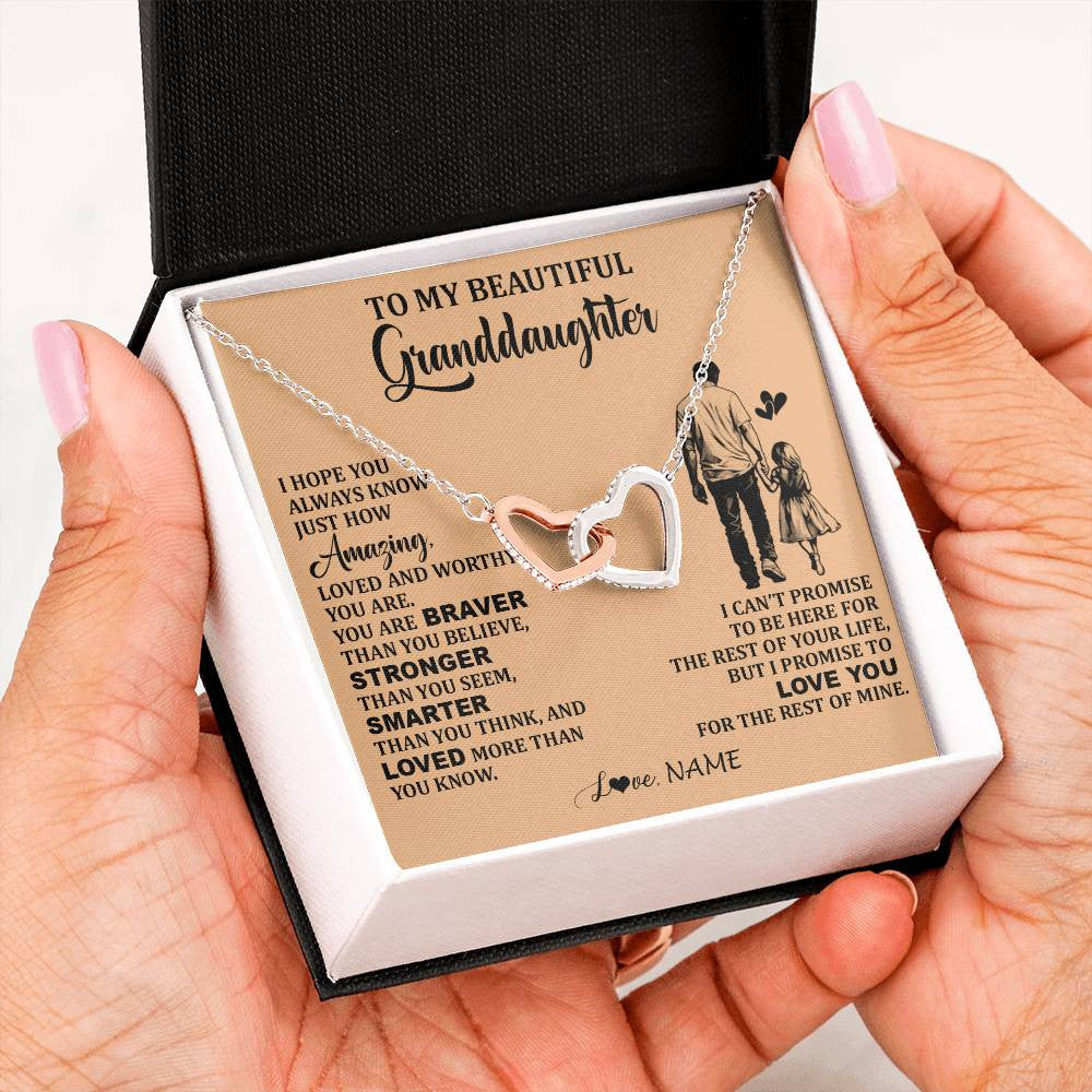 Personalized To My Beautiful Granddaughter Necklace From Grandpa Promise To Love You Granddaughter Birthday Jewelry Christmas Customized Gift Box Message Card