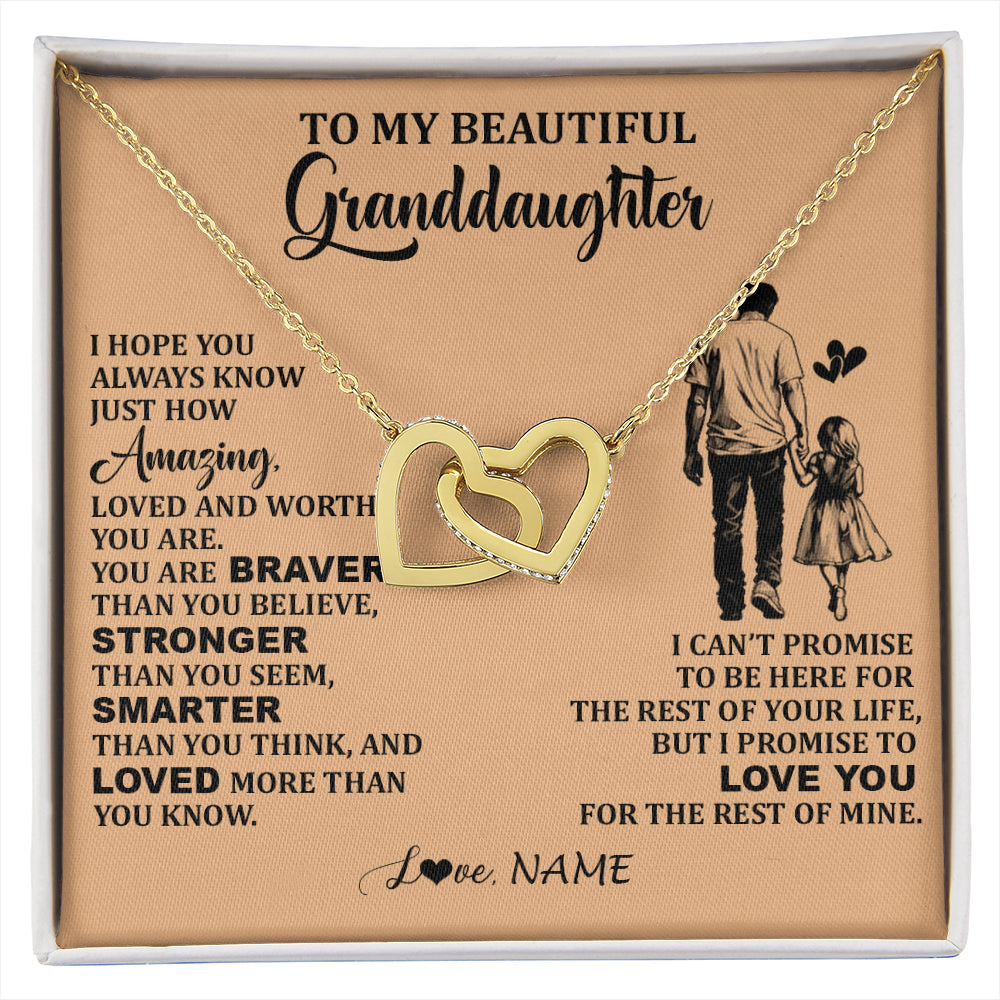 Personalized To My Beautiful Granddaughter Necklace From Grandpa Promise To Love You Granddaughter Birthday Jewelry Christmas Customized Gift Box Message Card