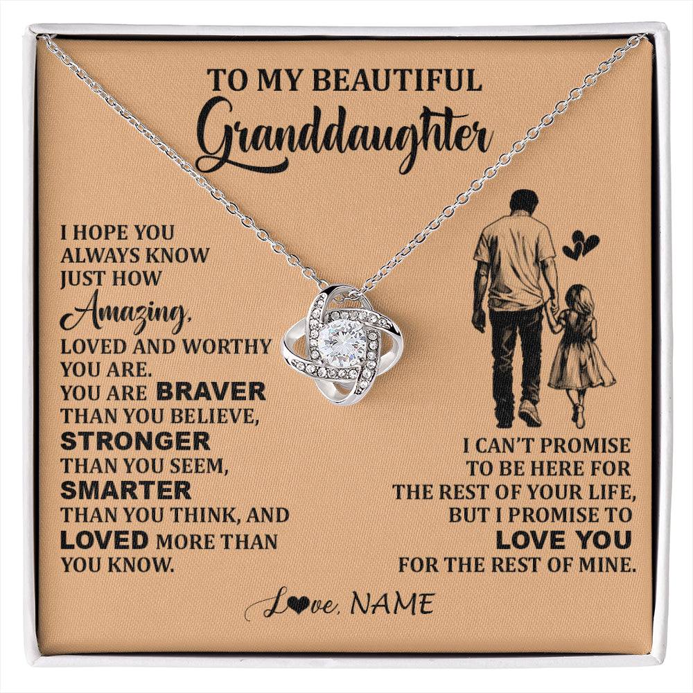 Personalized To My Beautiful Granddaughter Necklace From Grandpa Promise To Love You Granddaughter Birthday Jewelry Christmas Customized Gift Box Message Card