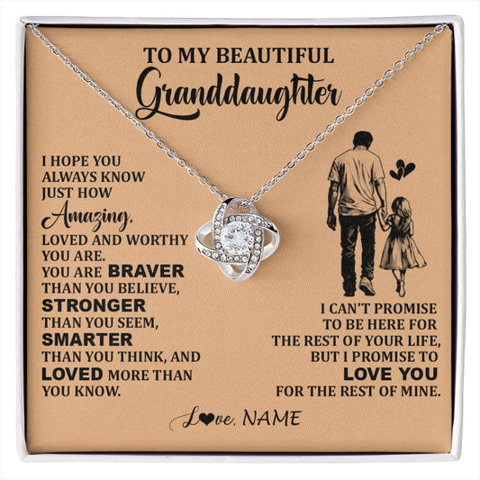 Personalized To My Beautiful Granddaughter Necklace From Grandpa Promise To Love You Granddaughter Birthday Jewelry Christmas Customized Gift Box Message Card