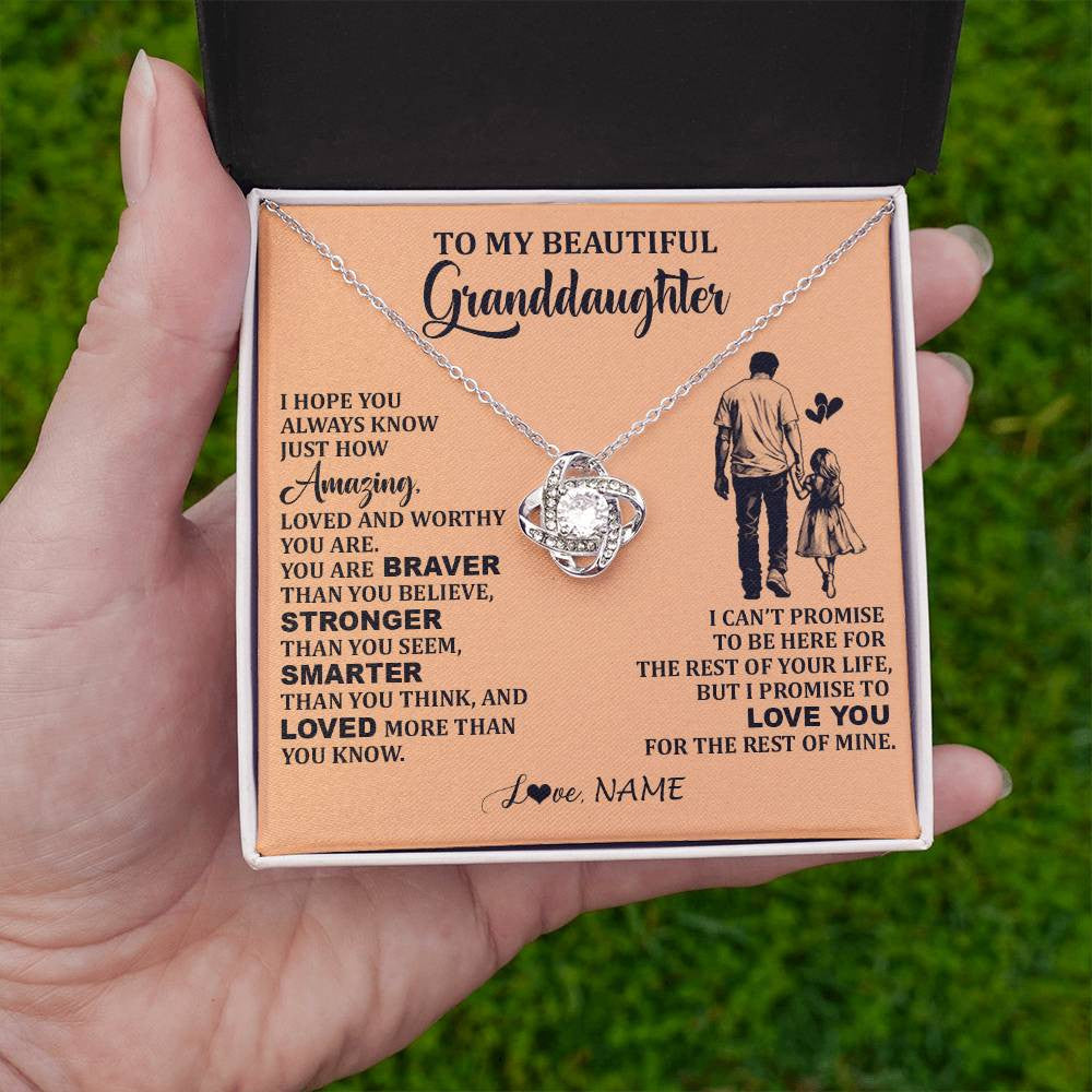 Personalized To My Beautiful Granddaughter Necklace From Grandpa Promise To Love You Granddaughter Birthday Jewelry Christmas Customized Gift Box Message Card