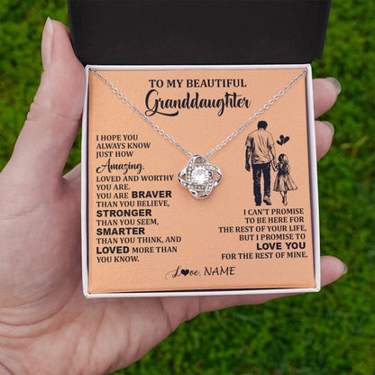 Personalized To My Beautiful Granddaughter Necklace From Grandpa Promise To Love You Granddaughter Birthday Jewelry Christmas Customized Gift Box Message Card