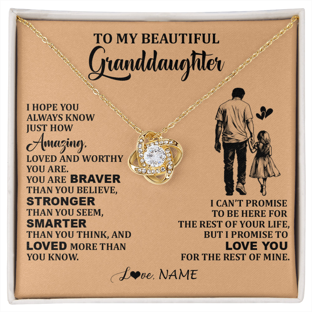 Personalized To My Beautiful Granddaughter Necklace From Grandpa Promise To Love You Granddaughter Birthday Jewelry Christmas Customized Gift Box Message Card