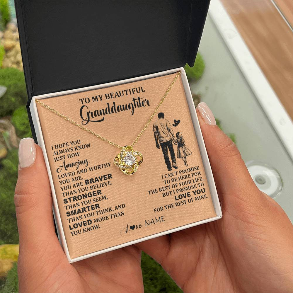 Personalized To My Beautiful Granddaughter Necklace From Grandpa Promise To Love You Granddaughter Birthday Jewelry Christmas Customized Gift Box Message Card