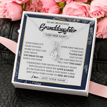 Personalized To My Beautiful Granddaughter Necklace From Granparents Feel My Love Valentine Gifts For Granddaughter Birthday Christmas Gift Box Message Card