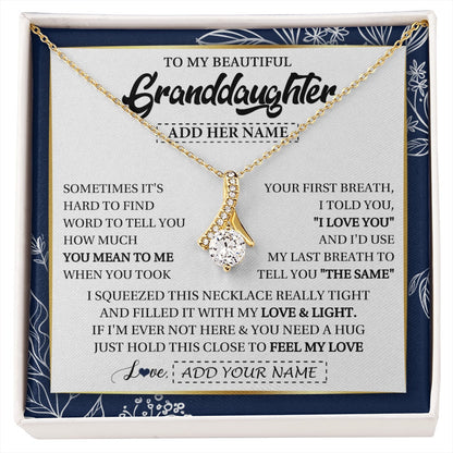Personalized To My Beautiful Granddaughter Necklace From Granparents Feel My Love Valentine Gifts For Granddaughter Birthday Christmas Gift Box Message Card