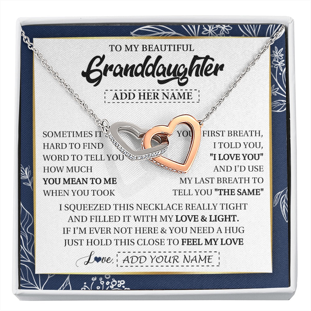 Personalized To My Beautiful Granddaughter Necklace From Granparents Feel My Love Valentine Gifts For Granddaughter Birthday Christmas Gift Box Message Card