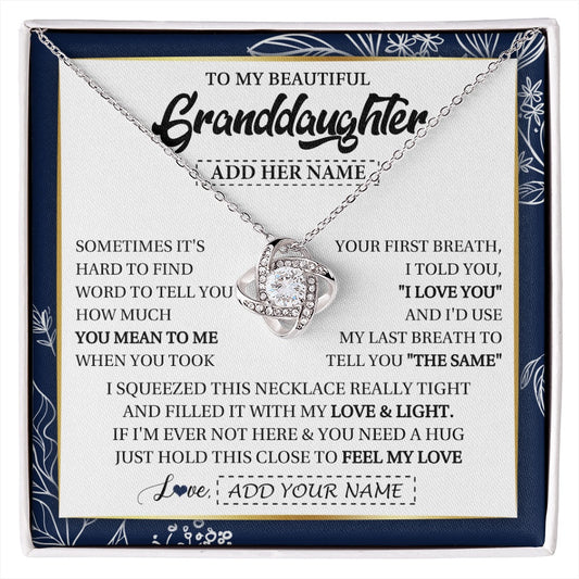 Personalized To My Beautiful Granddaughter Necklace From Granparents Feel My Love Valentine Gifts For Granddaughter Birthday Christmas Gift Box Message Card