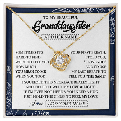 Personalized To My Beautiful Granddaughter Necklace From Granparents Feel My Love Valentine Gifts For Granddaughter Birthday Christmas Gift Box Message Card