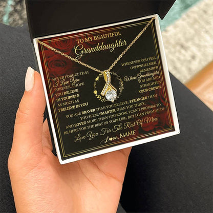 Personalized To My Beautiful Granddaughter Necklace Gift From Grandma Gigi I Love You Granddaughter Birthday Gifts Christmas Customized Gift Box Message Card