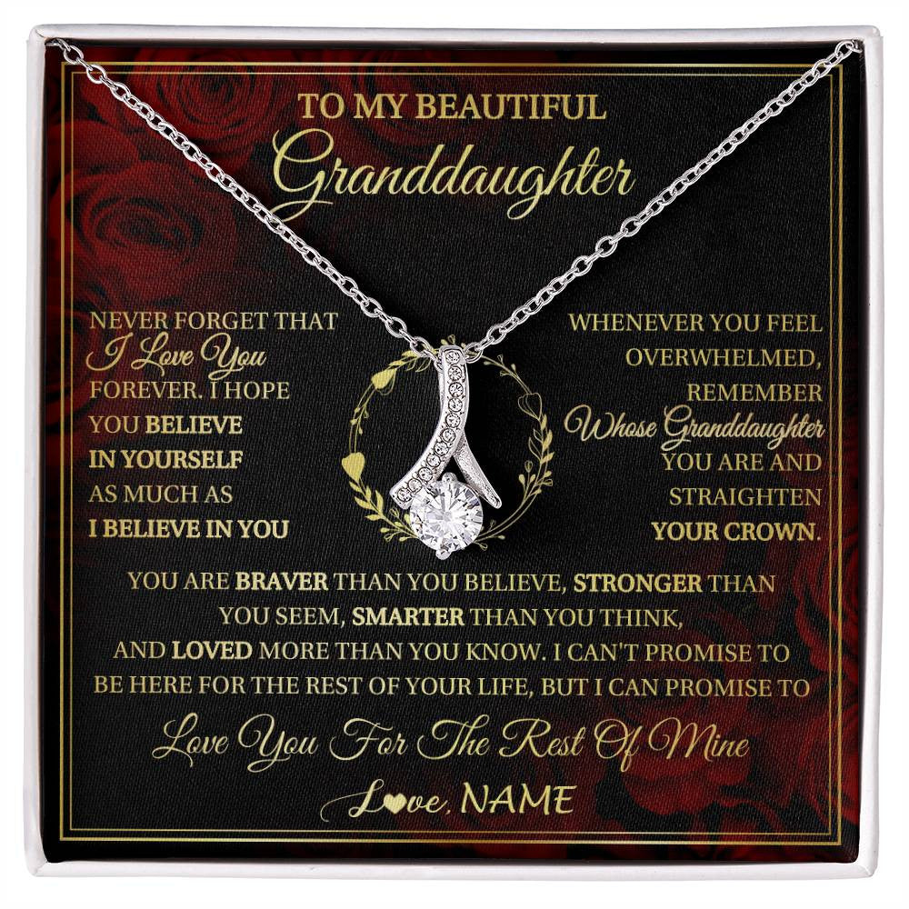 Personalized To My Beautiful Granddaughter Necklace Gift From Grandma Gigi I Love You Granddaughter Birthday Gifts Christmas Customized Gift Box Message Card