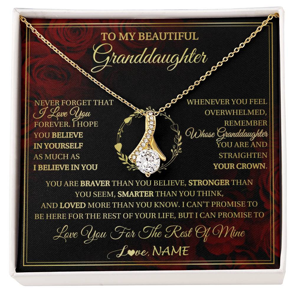 Personalized To My Beautiful Granddaughter Necklace Gift From Grandma Gigi I Love You Granddaughter Birthday Gifts Christmas Customized Gift Box Message Card