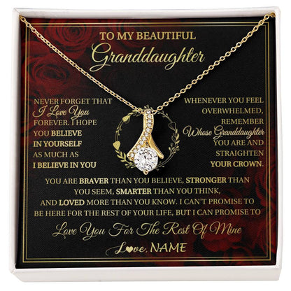 Personalized To My Beautiful Granddaughter Necklace Gift From Grandma Gigi I Love You Granddaughter Birthday Gifts Christmas Customized Gift Box Message Card
