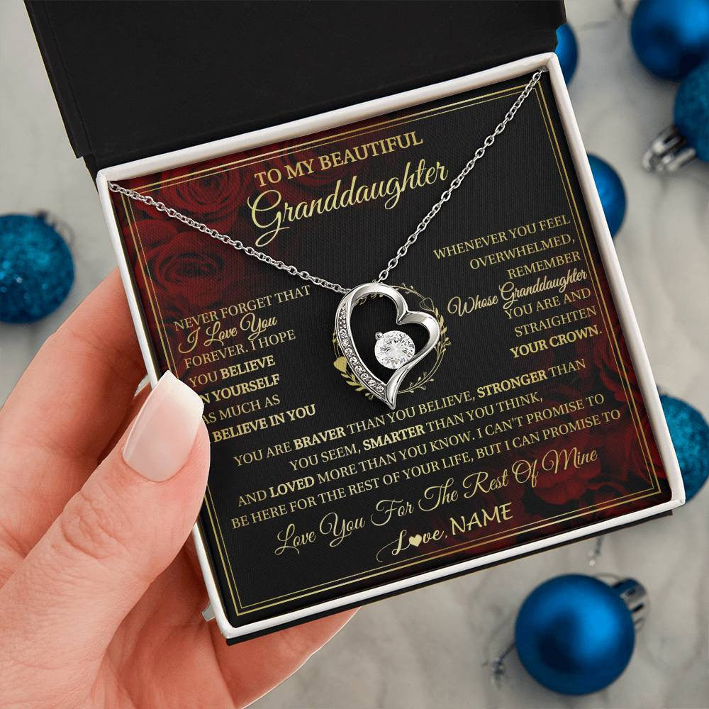 Personalized To My Beautiful Granddaughter Necklace Gift From Grandma Gigi I Love You Granddaughter Birthday Gifts Christmas Customized Gift Box Message Card