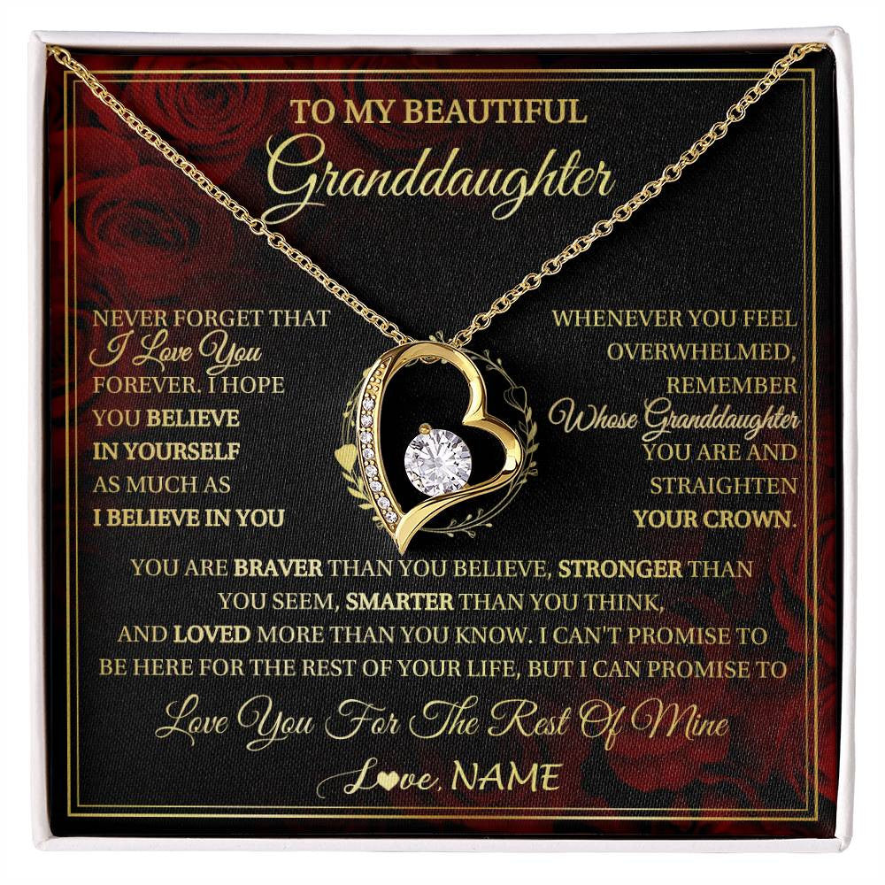 Personalized To My Beautiful Granddaughter Necklace Gift From Grandma Gigi I Love You Granddaughter Birthday Gifts Christmas Customized Gift Box Message Card