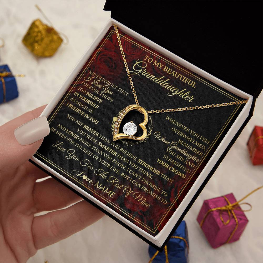 Personalized To My Beautiful Granddaughter Necklace Gift From Grandma Gigi I Love You Granddaughter Birthday Gifts Christmas Customized Gift Box Message Card