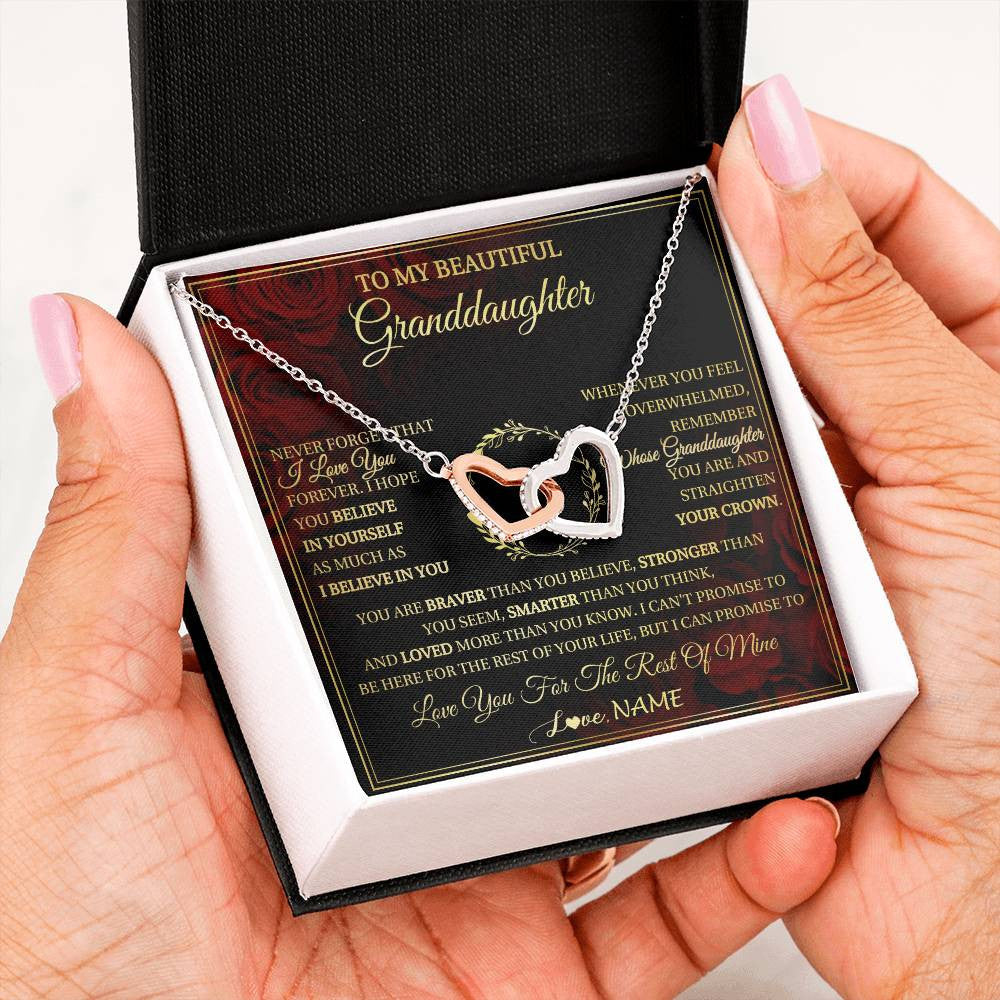 Personalized To My Beautiful Granddaughter Necklace Gift From Grandma Gigi I Love You Granddaughter Birthday Gifts Christmas Customized Gift Box Message Card
