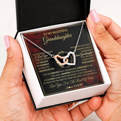 Personalized To My Beautiful Granddaughter Necklace Gift From Grandma Gigi I Love You Granddaughter Birthday Gifts Christmas Customized Gift Box Message Card