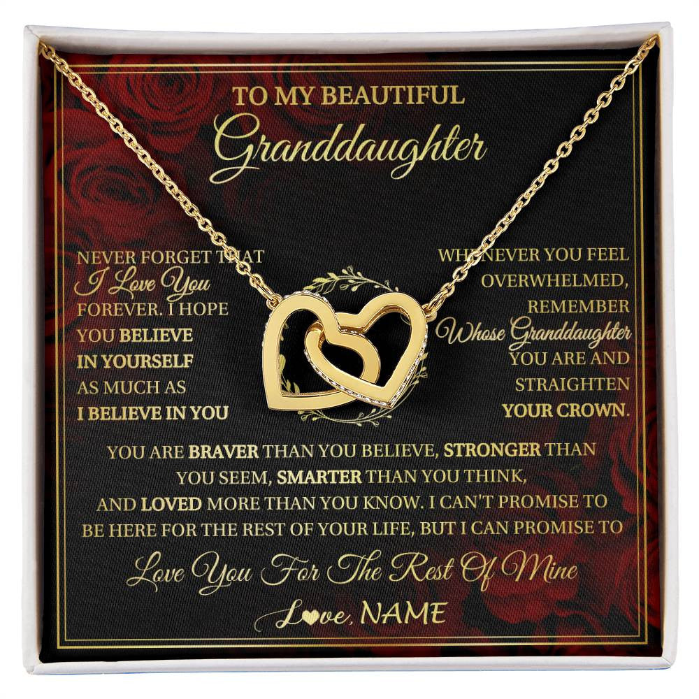 Personalized To My Beautiful Granddaughter Necklace Gift From Grandma Gigi I Love You Granddaughter Birthday Gifts Christmas Customized Gift Box Message Card