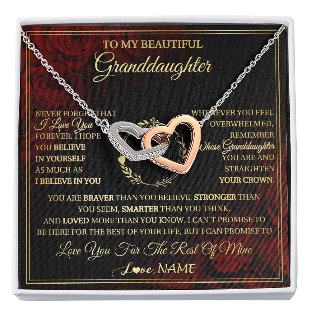 Personalized To My Beautiful Granddaughter Necklace Gift From Grandma Gigi I Love You Granddaughter Birthday Gifts Christmas Customized Gift Box Message Card