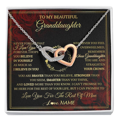 Personalized To My Beautiful Granddaughter Necklace Gift From Grandma Gigi I Love You Granddaughter Birthday Gifts Christmas Customized Gift Box Message Card
