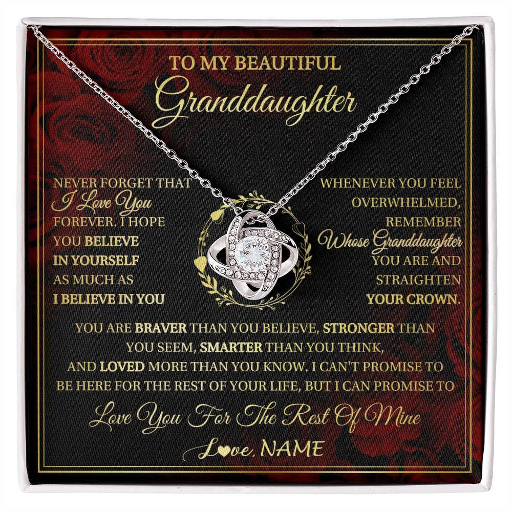 Personalized To My Beautiful Granddaughter Necklace Gift From Grandma Gigi I Love You Granddaughter Birthday Gifts Christmas Customized Gift Box Message Card